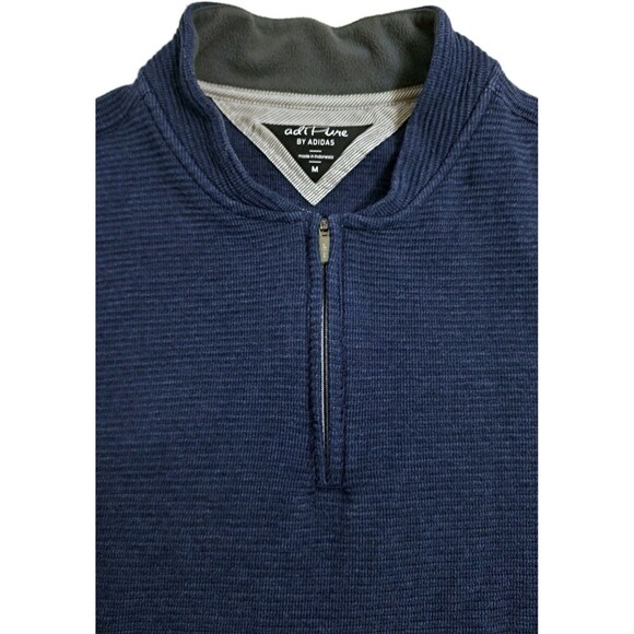 Adidas Zip Pullover Men's Medium AdiPure Golf Sweatshirt Performance Navy Blue - Picture 2 of 10